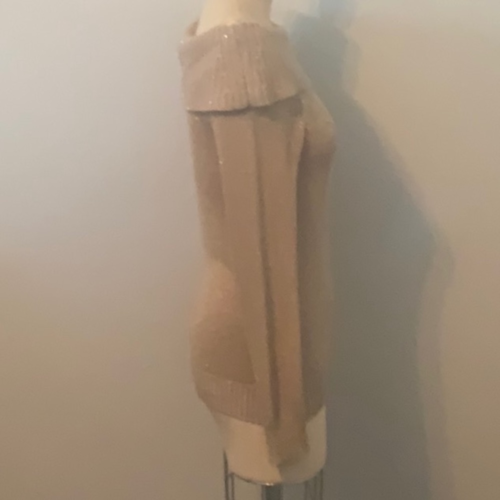Michael Michael Kors gold sequin sweater. Off the shoulder cowl - Picture 2 of 10